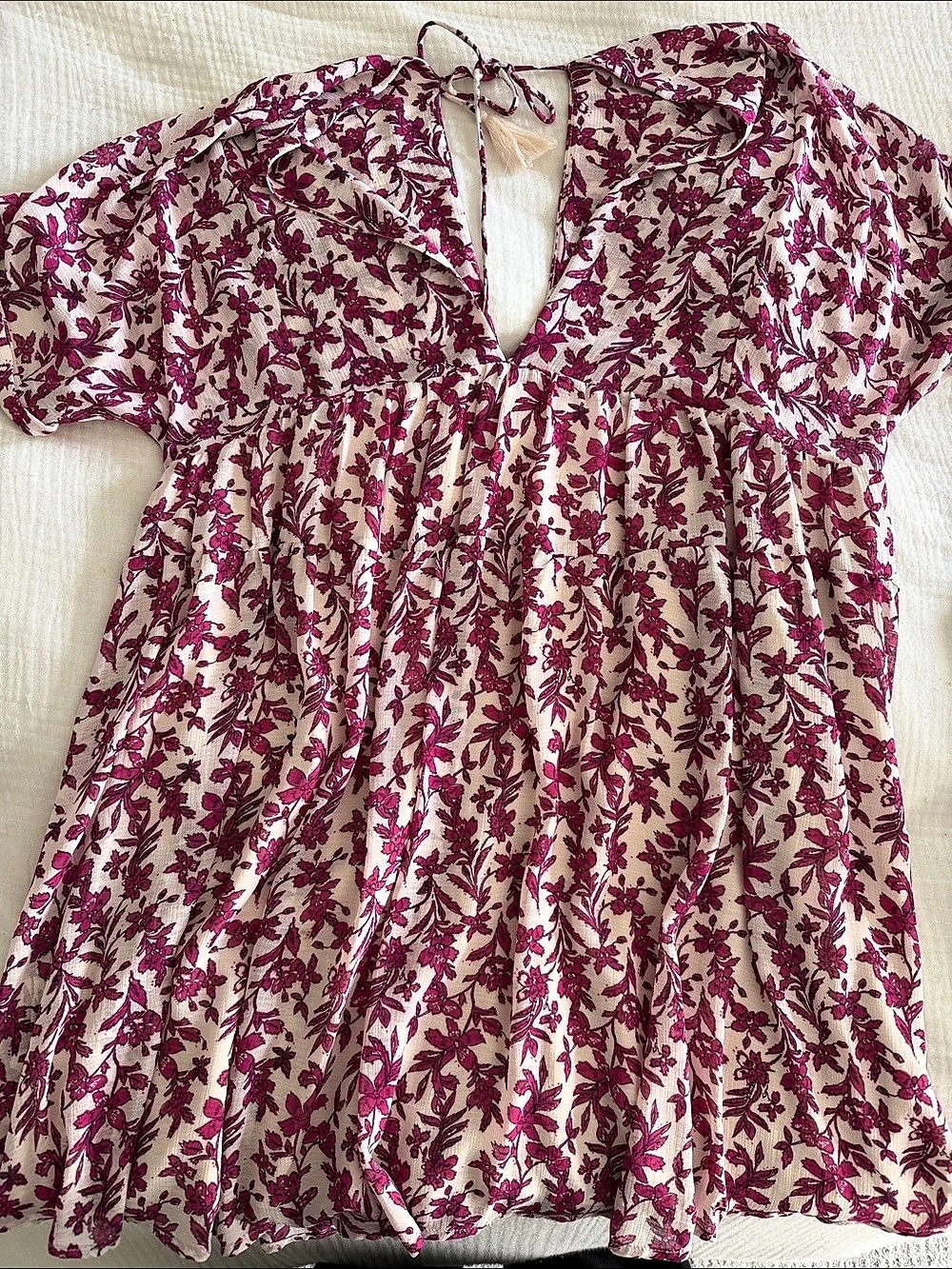 Free People Floral Mini Dress in Pink & Purple Like New